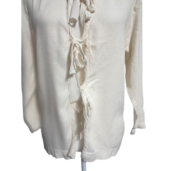 Early 2000s Sweet Mariah Gauzy Ivory Peasant Top Fairy BOho Festival Blouse Size - Picture 4 of 8
